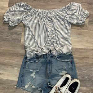 Off the Shoulder Striped Top